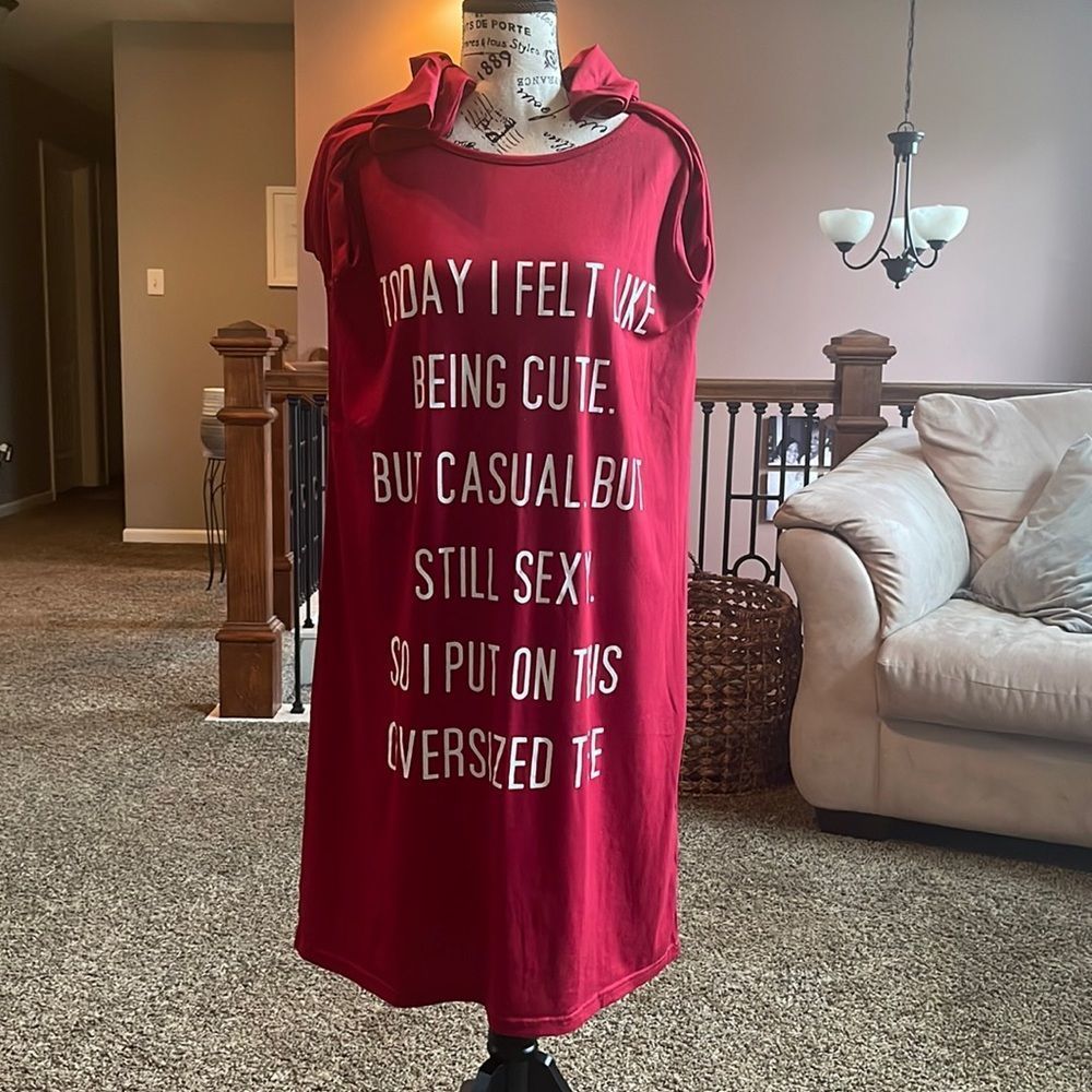 Red Graphic T-Shirt dress